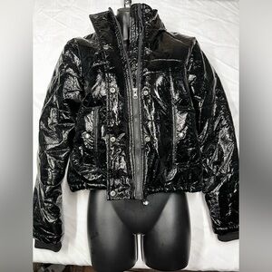Fashion Nova Glossy Black Puffer Jacket